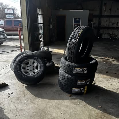 Heavy-duty truck tires ready for installation
